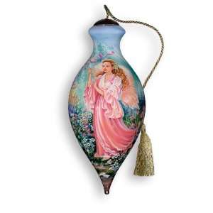   Breast Cancer Hand Painted Glass Christmas Ornament #195: Home