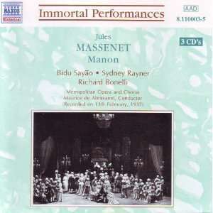  Immortal Performances   MASSENET   Manon and Arias (1997 