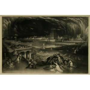 FRAMED oil paintings   John Martin   24 x 16 inches   Fall of Babylon