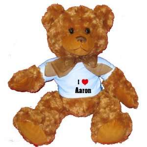   Love/Heart Aaron Plush Teddy Bear with BLUE T Shirt: Toys & Games