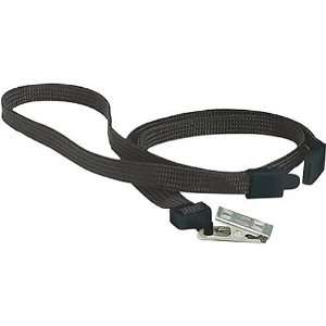 GBC BadgeMates Breakaway Lanyard with Bulldog Clip, Black, 10 per Pack 