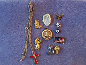 Vintage Jewelry Lot Tie Tacks,Pins,Necklc,Avon,Sterling  