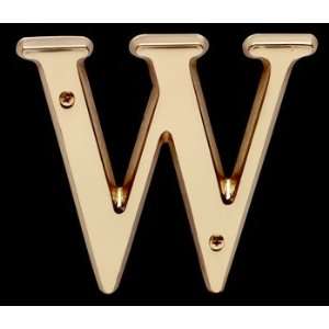  House Numbers Bright Solid Brass, 4 Letter W
