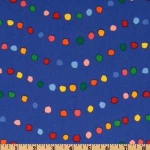  44 Wide Maisy Crayon Dots Blue Fabric By The Yard: Arts 