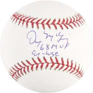  Denny McLain Autographed Baseball  Details: 68 MVP, CY 