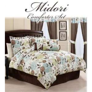  Midori Green & Blue 20 Piece Comforter Bed In A Bag Set 
