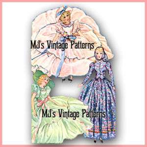 Vintage French Boudoir Doll Pattern #7 ~ Dresses  