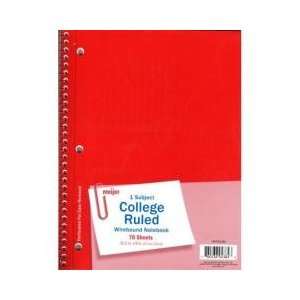  New Meijer Brand 1 Sub 70 Sheet College Ruled Notebook 