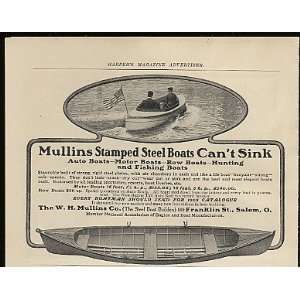   Mullins Stamped Steel Boat Cant Sink Print Ad (9003): Home & Kitchen