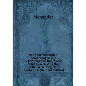  Der Handschrift (German Edition) (9785877115606) Menander Books