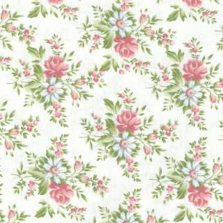 SWEET LOVE PINK WHITE SM FLORAL~ Cotton Quilt Fabric  