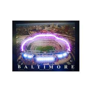  Baltimore Football Stadium Neon LED Poster