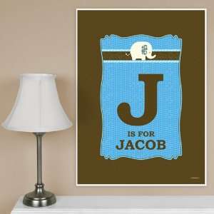 Baby Elephant   18 x 24 Baby Room Décor Poster   Personalized Baby 