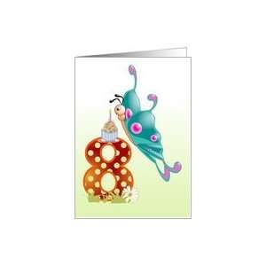  Cute Butterfly   Eighth Birthday Card Toys & Games
