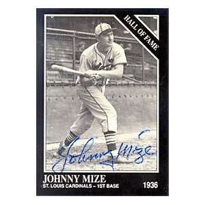  Johnny Mize Autograph/Signed 1991 TSN Card: Sports 
