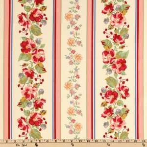   Wild Rose Stripe Red Fabric By The Yard: eleanor_burns: Arts, Crafts