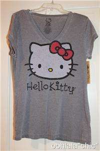 HELLO KITTY Gray Grey L.O.L. Vintage T Shirt Tee NWT  