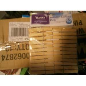  Minky Wooden Clothes Pins, 50 Pack: Kitchen & Dining