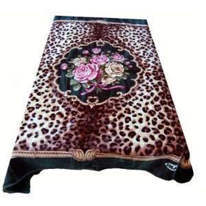   Solaron Queen Size Flower Leopard Korean Mink Blanket