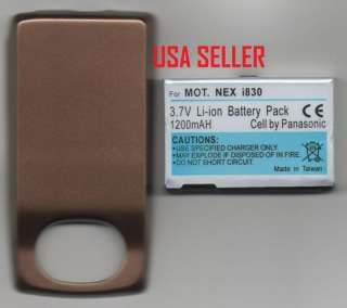 NEW BATTERY FOR MOTOROLA i830 EXTENDED + DOOR BRONCE  