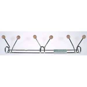  Buzzo Wall Mount 6 Hook Rack with White Painted Metal 