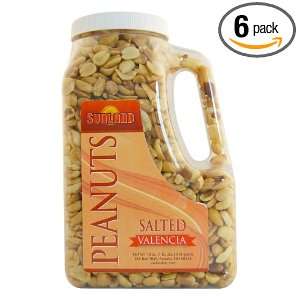 Sunland Salted Valencia Peanuts Shelled, 18 Ounce Plastic Jars (Pack 