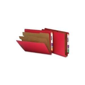   Folder, End Tab, Ltr, 2 Div, 10/BX, Red