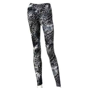    Abstract Silver Leopard Printed Leggings Size M/L 