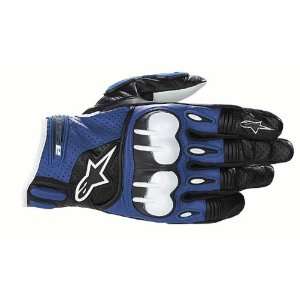   Alpinestars Octane S Moto Leather Motorcycle Gloves Blue Automotive