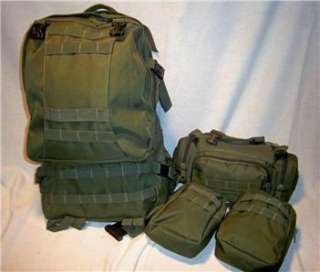 NEW OD GREEN MOLLE 3 DAY BIG BUG OUT BAG ASSAULT PATROL PACK BACKPACK 