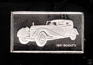 1931 BUGATTI Car Mini  Ingot .925 STERLING SILVER BAR  