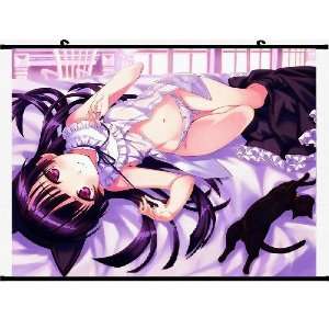   Kuro Neko Fiber Fabyic Wall Scroll 002 (DIY Supported): Home & Kitchen