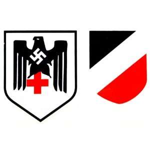  German WW2 Helmet Decal Set  Nazi Red Cross: Everything 