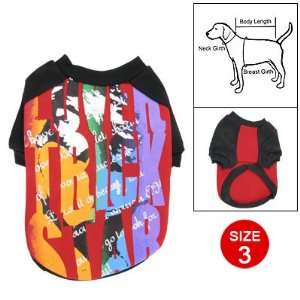   Star Letters Pattern Shirt Dog Apparel Red Black Size 3: Pet Supplies
