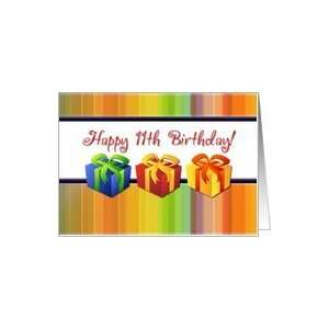  Happy 11th Birthday   Colorful Gifts Card: Toys & Games