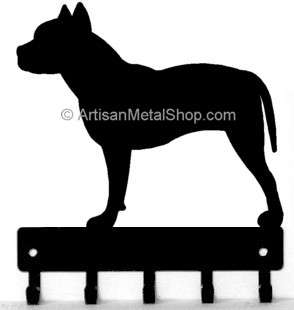 Pit Bull Terrier Dog Leash Hanger Key Rack Holder 5 Hooks Made USA 