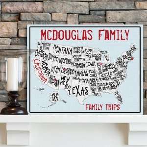  Personalized Sea to Shining Sea Family Travel Map 