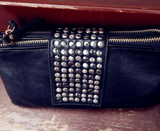 Street Fashion VOGUE style Imitation Leather Rivet Handbag Evening Bag 