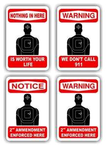 BUSINESS or HOME SECURITY STICKERS Human Target Silhouette   Choose 
