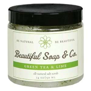   Co. All Natural Salt Scrub, Green Tea & Lime, 24 oz (750 ml): Beauty