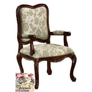   Jacqueline Arm Chair With Rosemary Floral Fabric: Home & Kitchen