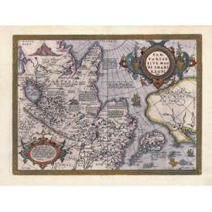   of a 1603 Hand Colored Map of Asia by Abraham Ortelius: Home & Kitchen