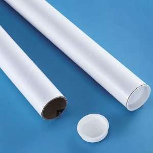  1 1/2 x 12 White Tubes with End Caps: Office Products