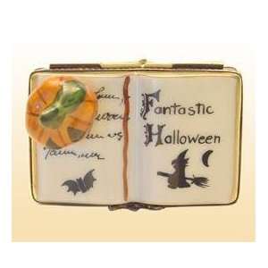  Halloween Book with Pumpkin French Limoges Box