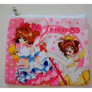  Anime Pink Cardcaptor Sakura Nylon Zipper Coin Purse Pouch 