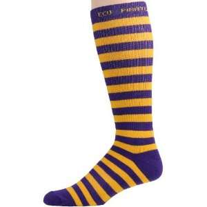   Carolina Pirates Gold Purple Striped Tall Socks: Sports & Outdoors