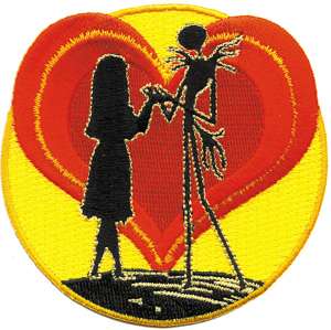 Nightmare Before Christmas Jack & Sally Heart Patch  