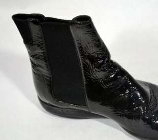 700 Prada Calzature Donna Black Patent Leather Ankle Boots Sz 39.5 
