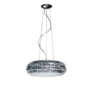Stellar Collection 8 Light 21 Chrome Pendant with Crystal Pendalogues 