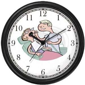  Dentist Cartoon Wall Clock by WatchBuddy Timepieces (Slate 